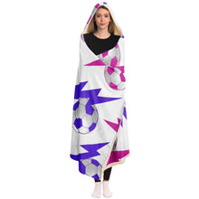 Load image into Gallery viewer, Lightning Bolt Pink/White Hooded Blanket
