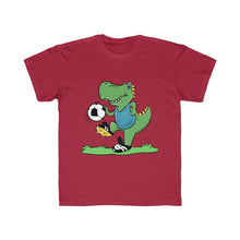 Load image into Gallery viewer, T-Rex Soccer Player Kids Regular Fit Tee
