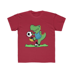 T-Rex Soccer Player Kids Regular Fit Tee