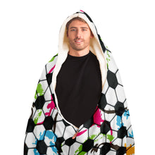 Load image into Gallery viewer, Soccer Ball Color Swirl Hooded Blanket
