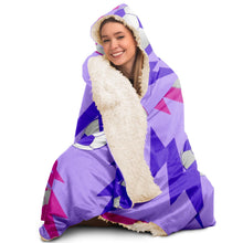 Load image into Gallery viewer, Soccer Lightning Bolt Pink/Purple Hooded Blanket
