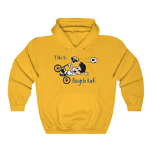 Load image into Gallery viewer, &quot;I Like to Bicycle Kick&quot; Unisex Heavy Blend™ Hooded Sweatshirt
