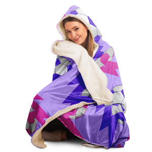 Soccer Lightning Bolt Pink/Purple Hooded Blanket