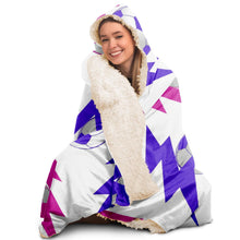 Load image into Gallery viewer, Lightning Bolt Pink/White Hooded Blanket
